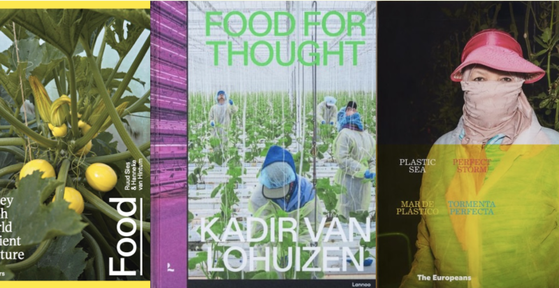 Collage van drie koffers met als thema voedselproductie