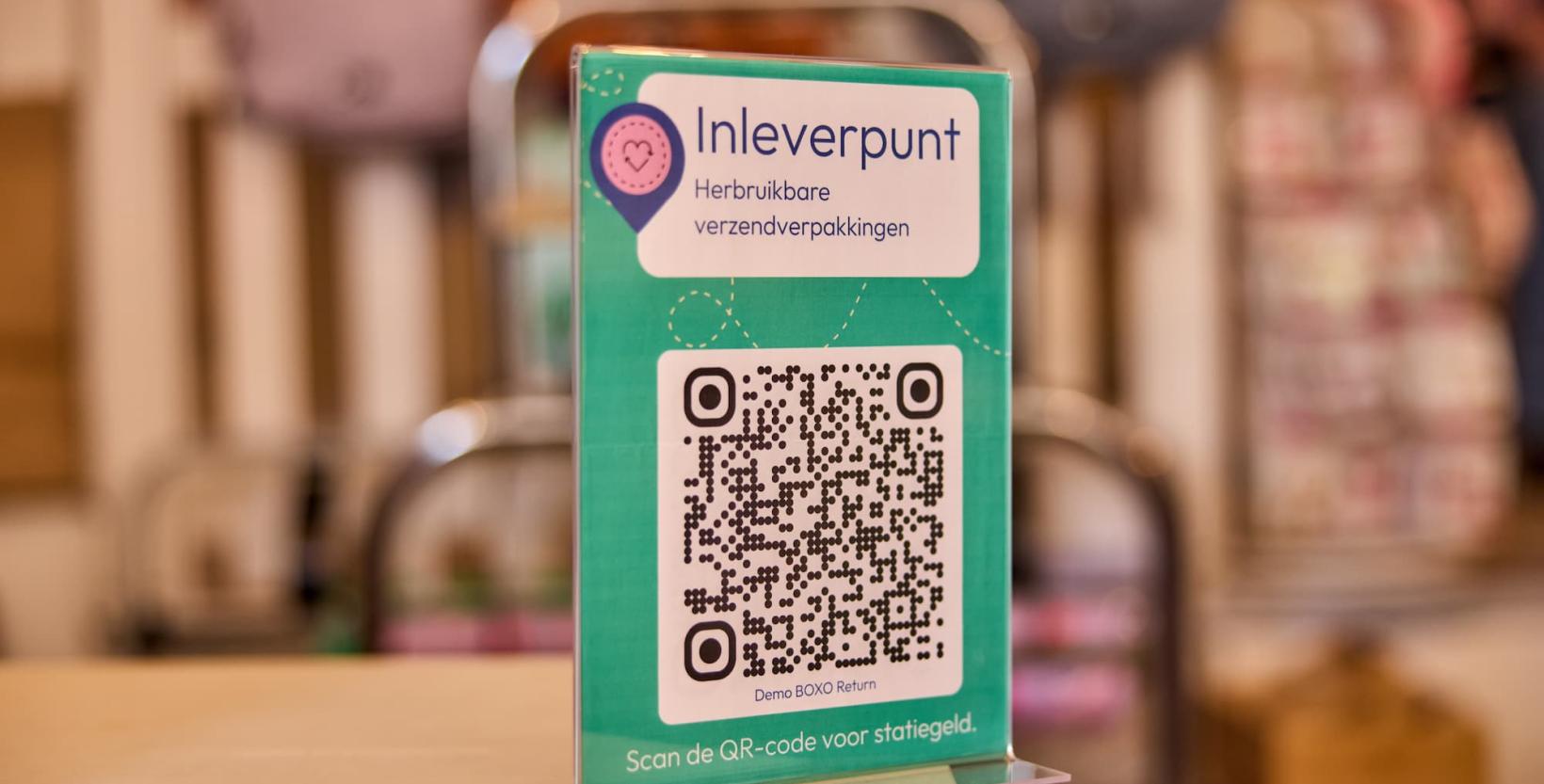 QR-code die je moet scannen om statiegeld te krijgen