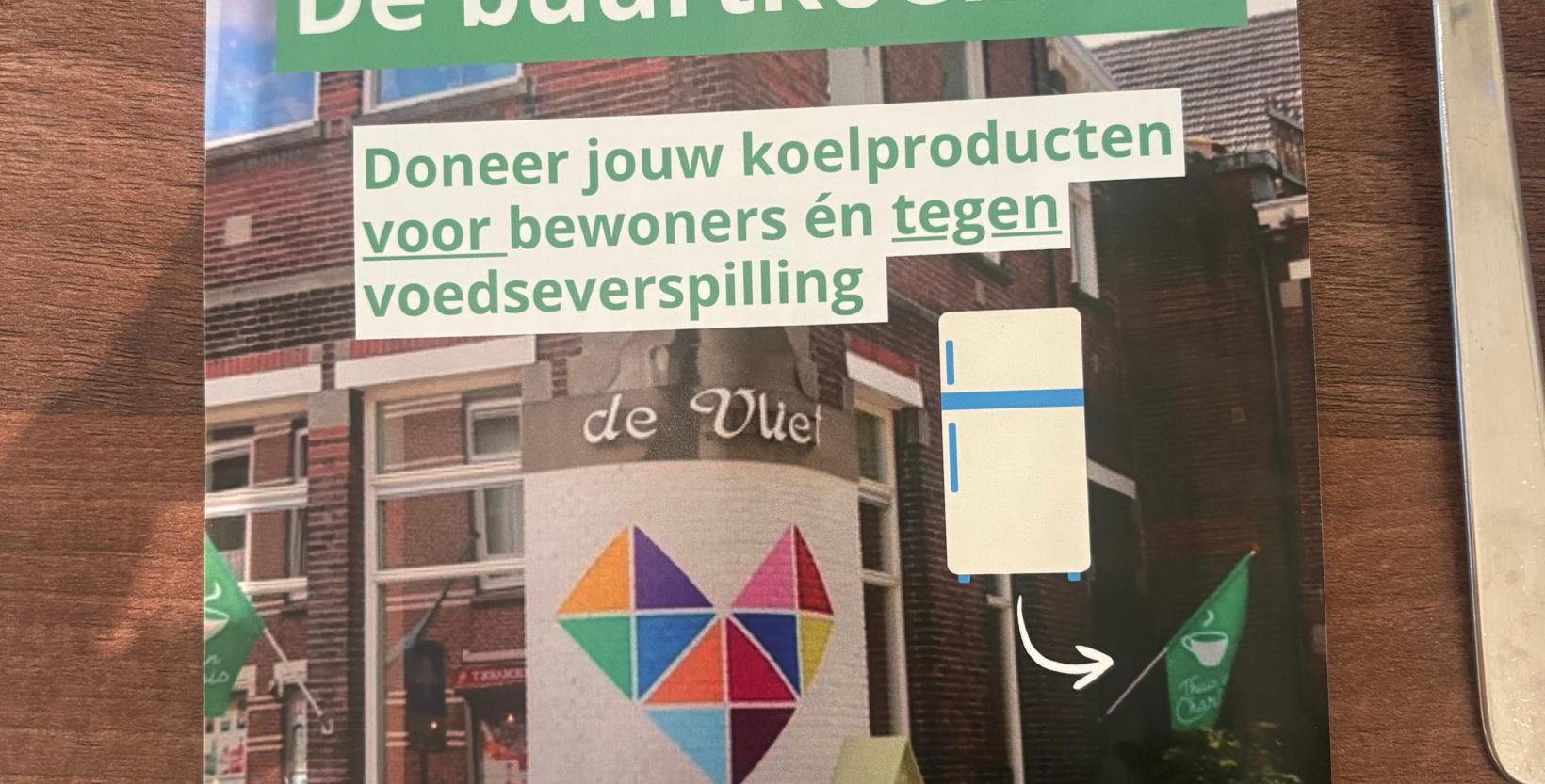 Voorkant van een flyer over de buurtkoelkasten